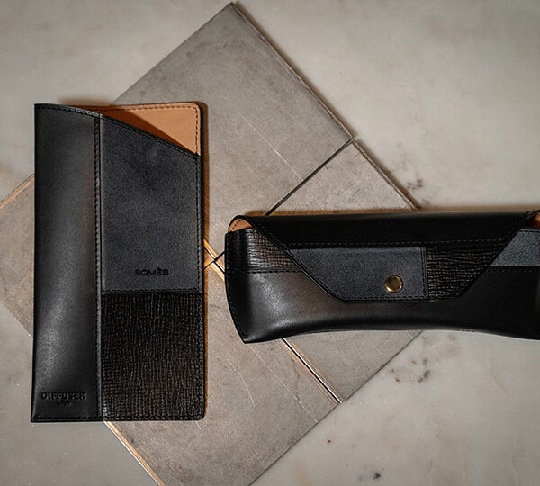技術が結集された2種類の革のパッチワークアイテムーDIFFUSER「PATCHWORK LEATHER EYEWEAR CASE / SOMÈS SADDLE」